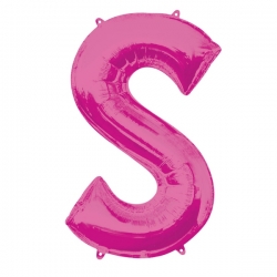 Balon foliowy litera S różowy 88 cm